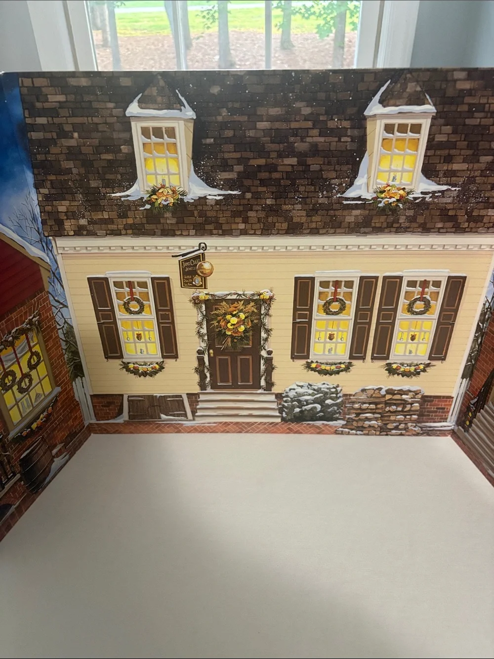 Holiday Pop-Up Village House Panel - Festive Window Display- for Byers Choice